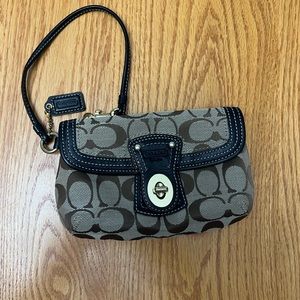 Coach Signature Canvas Small Flap Hobo Bag